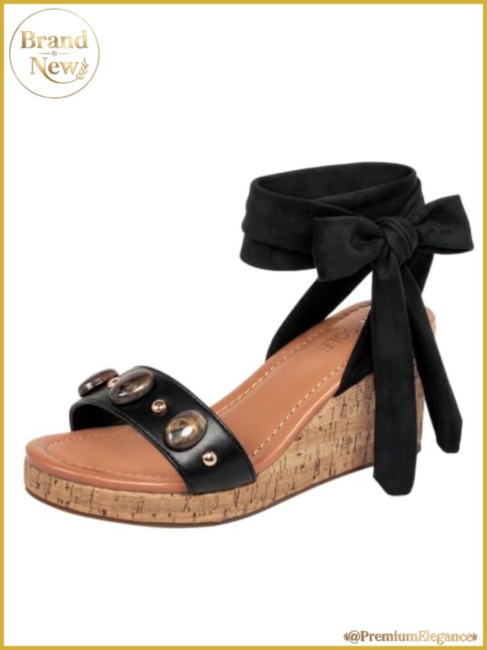 Wide Width Wedge Sandals for Women Dressy Heels PU